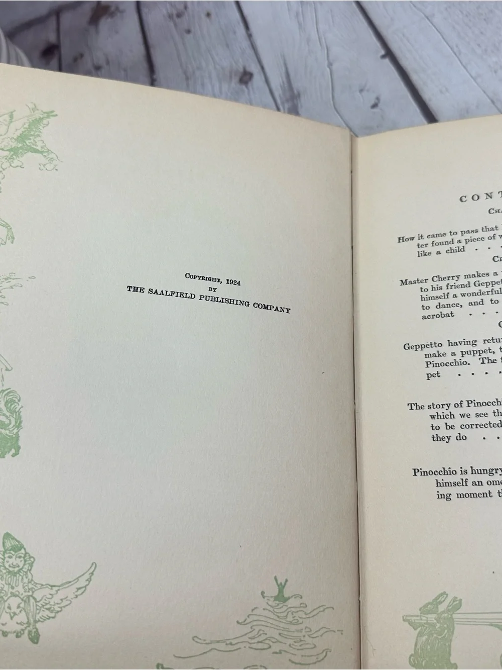 vtg 1924 Pinocchio D. collodi mayflower series hardcover illustrated children’s